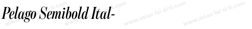 Pelago Semibold Ital字体转换